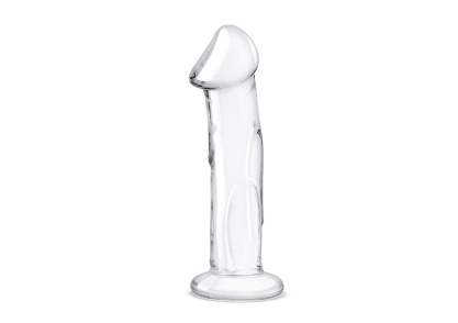 6" Glass Dildo with Veins & Flat Base
