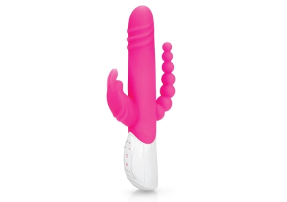 Rabbit Essentials Double Penetration Vibrator with Rotating Shaft