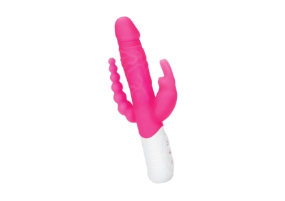 Rabbit Essentials Slim Realistic Double Penetration Vibrator with Rotating Beads
