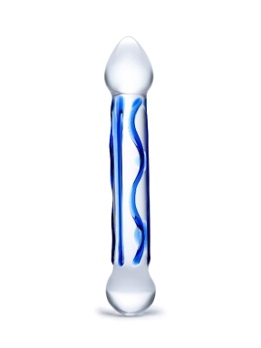 6.5" Full Tip Textured Glass Dildo