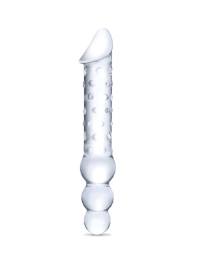 12" Double-Ended Glass Dildo with Anal Beads