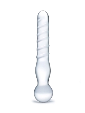 8” Joystick Clear Glass Dildo